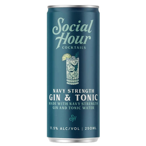 Navy Strength Gin & Tonic Cocktail 250ML Social Hour Cocktails
