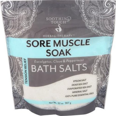Sore Muscle Soak Bath Salts Essential Oil Blend 32OZ Soothing Touch