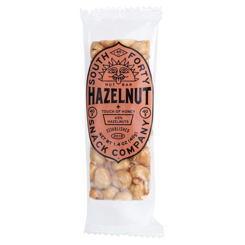 Hazelnut Crunchy Nut Bar 1.4OZ South Forty Snacks Company