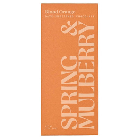 Blood Orange Date Sweetened Dark Chocolate Bar 2.01OZ Spring & Mulberry