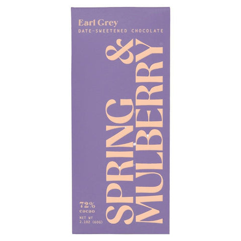 Earl Grey Date Sweetened Dark Chocolate Bar 2.01OZ Spring & Mulberry