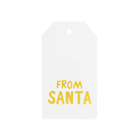 From Santa Gift Tag Letterpress Style Sugar Paper