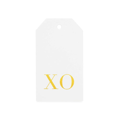 Gold 'XO' Gift Tag Letterpress Card Sugar Paper
