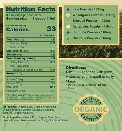 Sweet Greens & Organic Tropics Immune System & Digestion Powder Pure Choice Farms