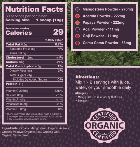 Sweet Greens & Organic Tropics Immune System & Digestion Powder Pure Choice Farms