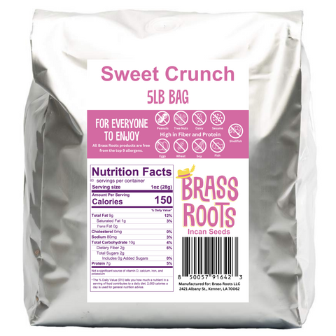 Sweet Crunch Roasted Incan Seeds 5lb Bag Brass Roots