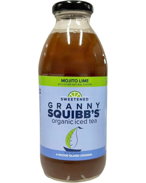 Mojito Lime Sweetened Organic Iced Tea 12 Bottles x 16oz Case Granny Squibbs