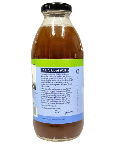 Mojito Lime Sweetened Organic Iced Tea 12 Bottles x 16oz Case Granny Squibbs