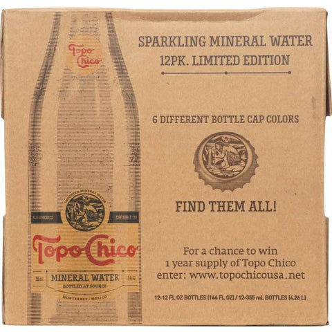 Mineral Water 144 oz 12Pk Bottled Sparkling Water Topo Chico