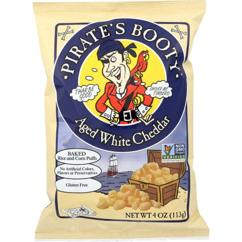 Aged White Cheddar Key Attribute Rice and Corn Puffs PIRATE BRANDS
