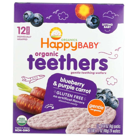 Blueberry and Purple Carrot Organic Teethers Happy Baby