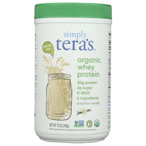 Organic Whey Protein Bourbon Vanilla 12 oz Powder SIMPLY TERAS
