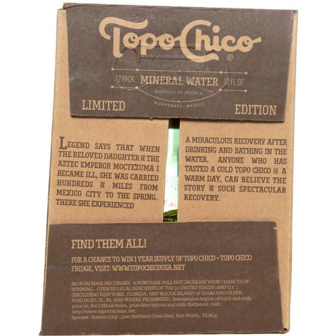 Mineral Water 144 oz 12Pk Bottled Sparkling Water Topo Chico