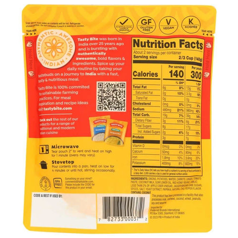 Vindaloo Hot and Spicy Chunky Vegetable Meal 10 oz TASTY BITE