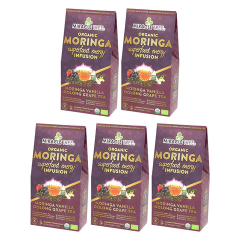 Organic Moringa Energy Tea - Grape Vanilla - Natural Coffee Alternative