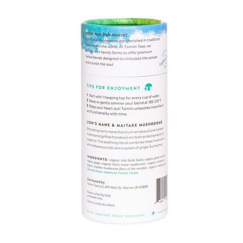 Maitake & Lion's Mane Mushroom Tea Lion-Maitake Clarity by Tamim Teas