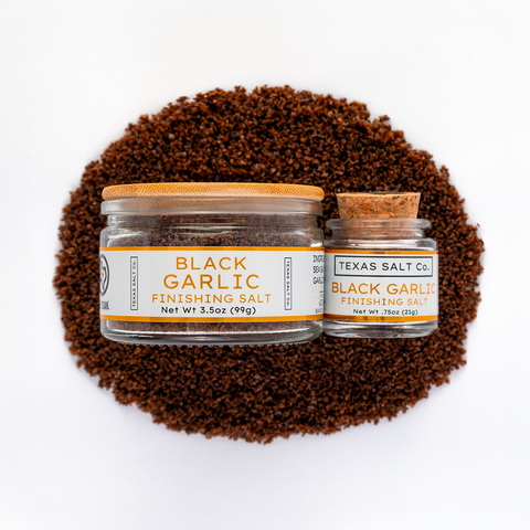 Black Garlic Finishing Salt All-Natural Sea Salt Seasoning Texas Salt Co