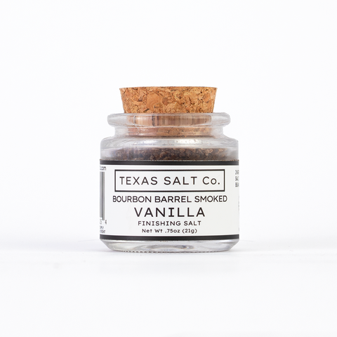 Bourbon Barrel Smoked Vanilla Finishing Salt Gourmet Sea Salt Texas Salt Co