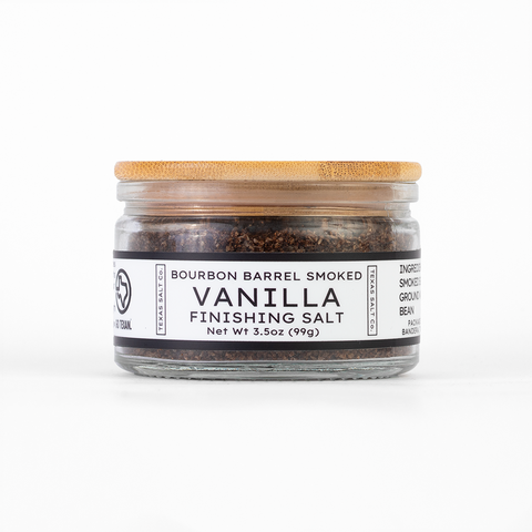 Bourbon Barrel Smoked Vanilla Finishing Salt Gourmet Sea Salt Texas Salt Co