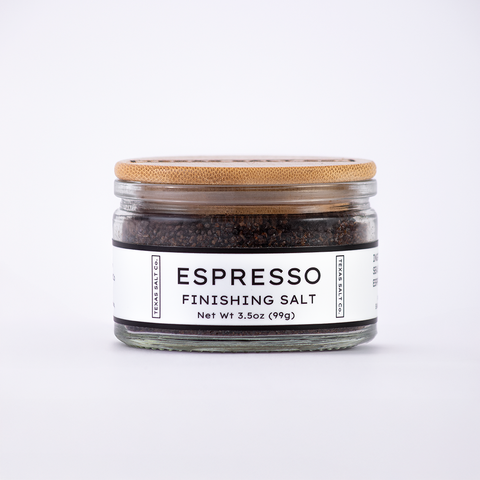 Espresso Finishing Salt Crunchy Texture Gourmet Finishing Salt Texas Salt Co