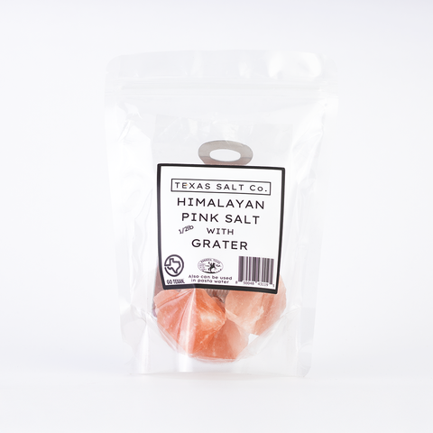Himalayan Pink Salt Grater Salt Rock Set 1/2lb Texas Salt Co