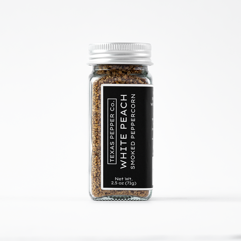 White Peach Smoked Half Cracked White Peppercorn Spice Texas Salt Co