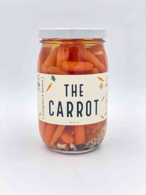 Pickled Lightly Sweet Carrots 17 oz Glass Jar
