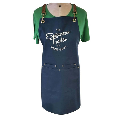 Luxury Heavy-Duty Cotton Apron with Brand Embroidery The Epicurean Trader