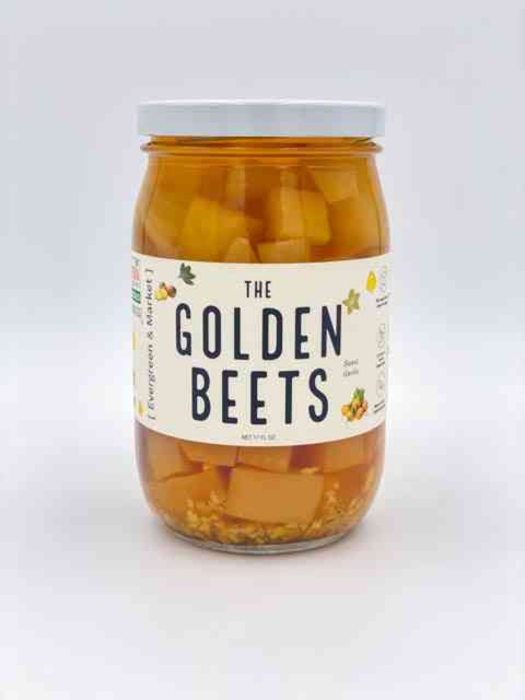 Pickled Golden Beets Vibrant Flavor 17 oz Jar