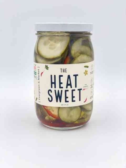 Heat and Sweet Mild Red Jalapeños Pickles 17 oz Glass Jar