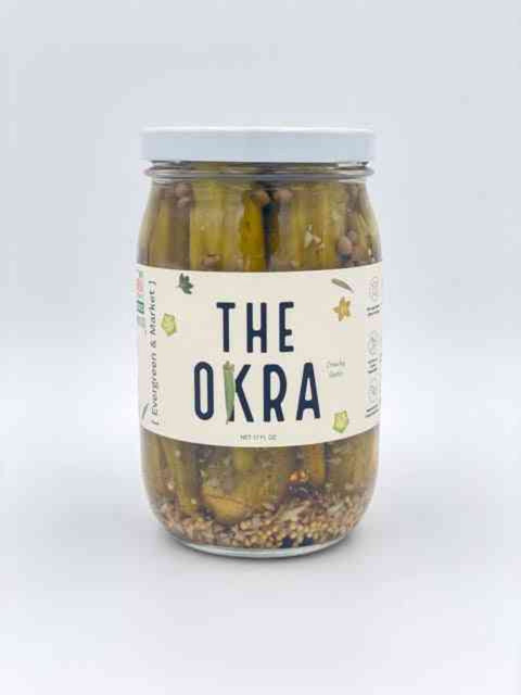 Southern Pickled Okra Crisp Tangy 17 oz Glass Jar