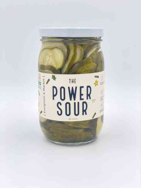 Extra Tangy The Power Sour Pickles 17 oz Glass Jar