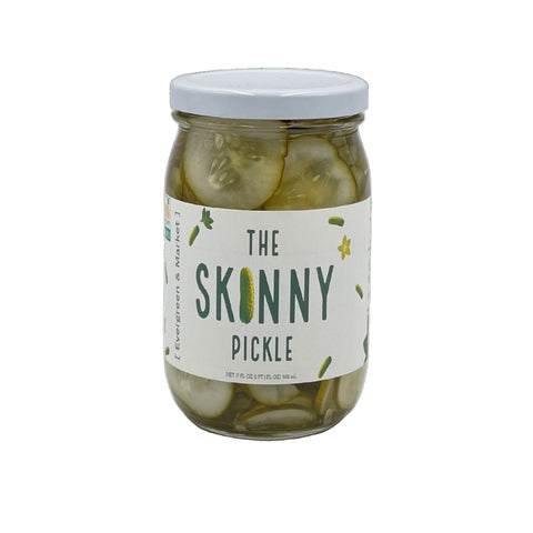Thin Cut Pickle Chips 17 oz Glass Jar The Skinny Pickle