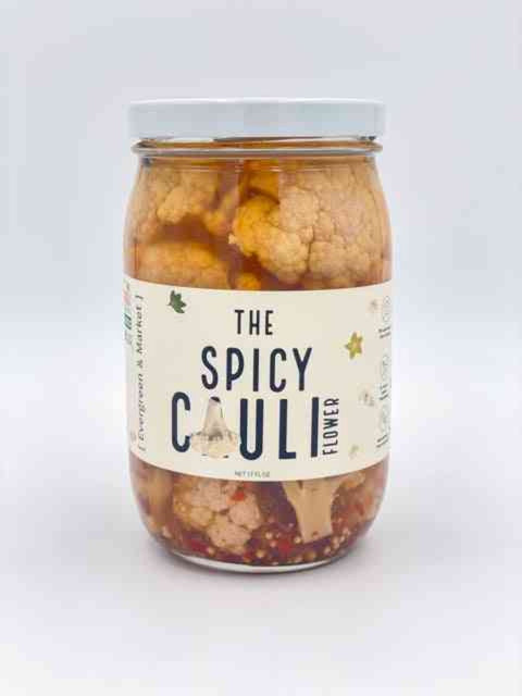 Spicy Cauliflower Pickles with Chili Flakes and Habanero