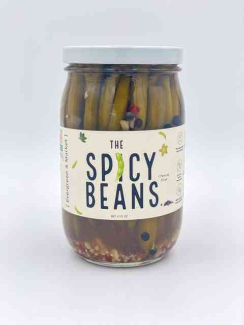 Spicy Green Beans Brined 17 oz Glass Jar