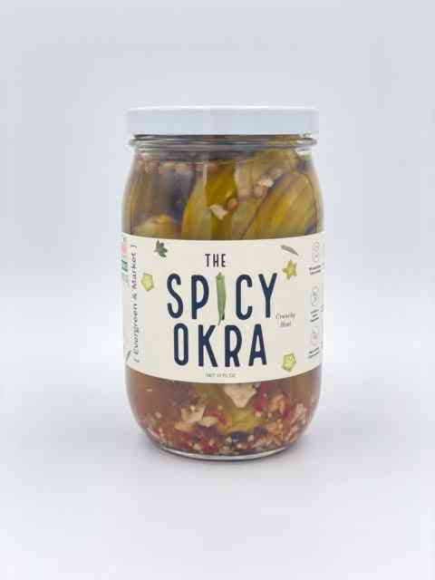 Spicy Crunchy Okra Pickles 17 oz Jar The Spicy Okra