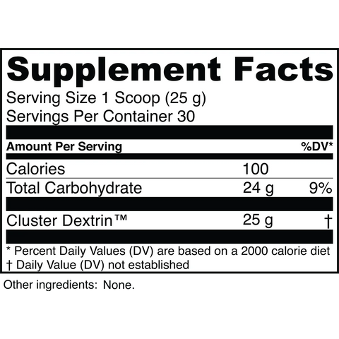 Transparent Labs Cyclic Dextrin | Cluster Dextrin® Carbohydrate Powder for Performance & Recovery