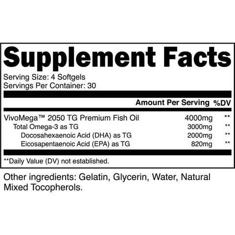 Transparent Labs Omega-3 | High Potency Fish Oil | 3,000mg Omega-3 | EPA + DHA Support - 120 Softgels