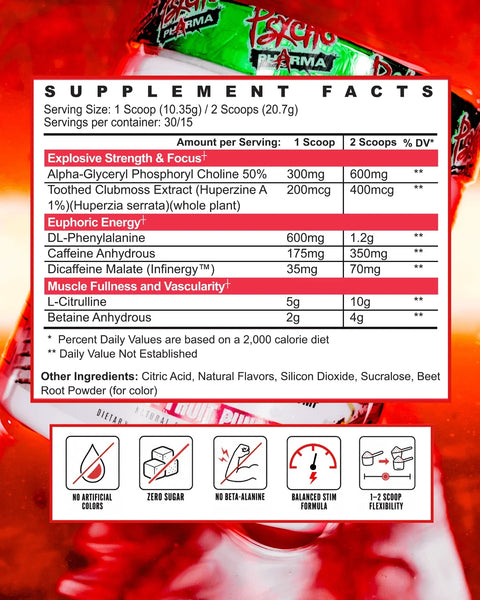 Psycho Pharma VITALS Pre-Workout | Energy, Pump & Focus