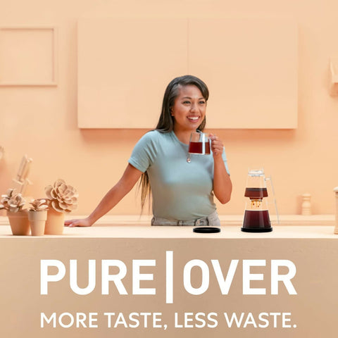 Pure Over Brew Kit XL Glass Filter Pour Over Coffee Maker Set
