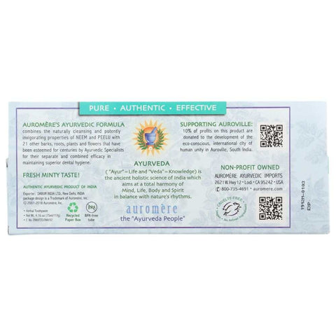 Fresh Mint Ayurvedic Toothpaste 4.16 oz AUROMERE