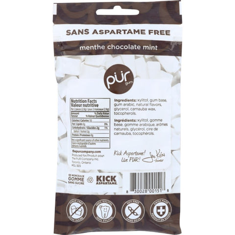 Chocolate Mint Aspartame Free Gum 55Pc PUR