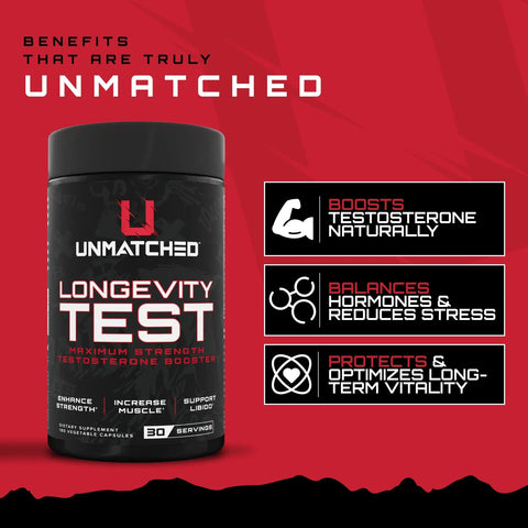 Unmatched Longevity Test Maximum Strength 180 Caps