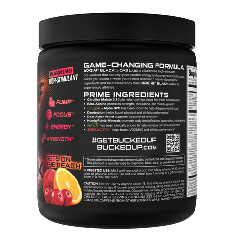 Bucked Up WOKE AF Black High-Stim Pre-Workout