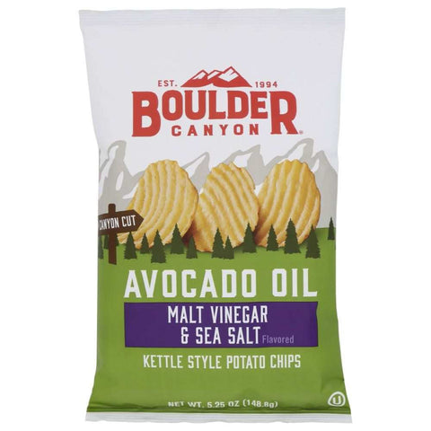 Avocado Oil Malt Vinegar and Sea Salt Kettle Chips BOULDER CANYON 5.25 oz