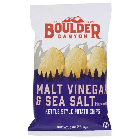 Classic Malt Vinegar and Sea Salt Kettle-Cooked Chips BOULDER CANYON
