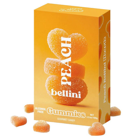 Peach Bellini Alcohol-Free Gummies Heart-Shaped Vesper Bites