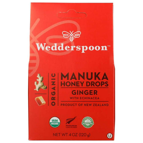 Organic Manuka Honey Drops Ginger Flavor Candy WEDDERSPOON
