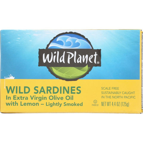 Wild Sardines In Extra Virgin Olive Oil with Lemon Wild Planet 4.4 oz