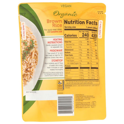 Organic Brown Rice 8.8 oz TASTY BITE